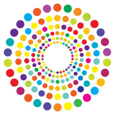 Çemberler, noktalar, yarım ton soyut dairesel tasarım element vektörü