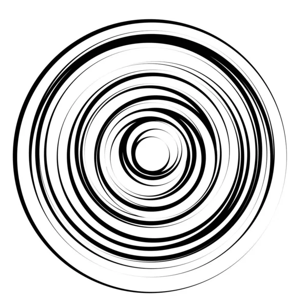 Concentrische Radiale Stralende Cirkels Ringen — Stockvector