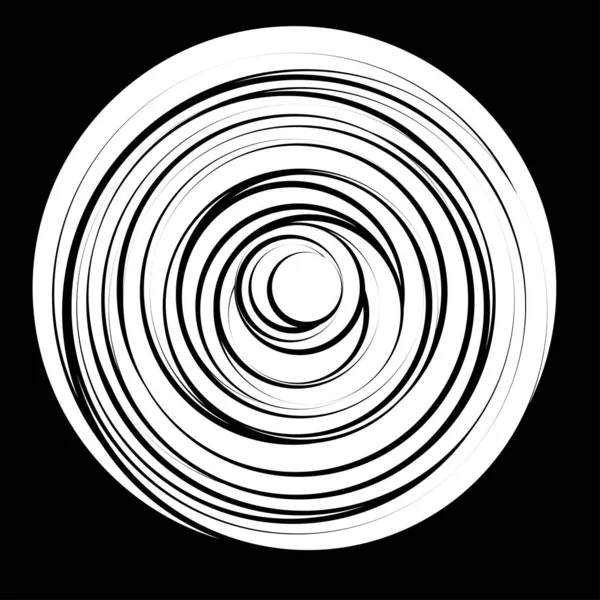 Soustředné Radiální Vyzařující Kruhy Kruhy — Stockový vektor