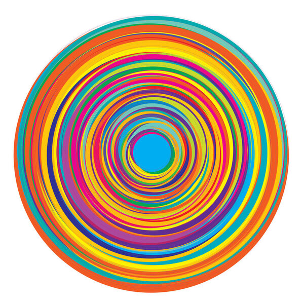 Random, colorful concentric circles, rings