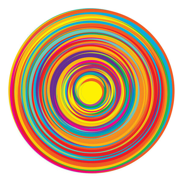 Random, colorful concentric circles, rings