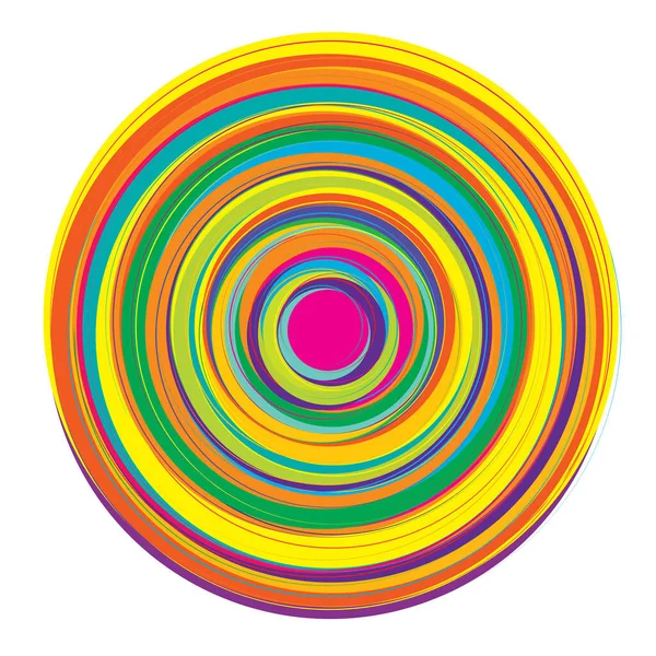 Cercles Concentriques Colorés Aléatoires Anneaux — Image vectorielle