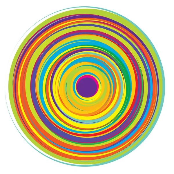 Cercles Concentriques Colorés Aléatoires Anneaux — Image vectorielle