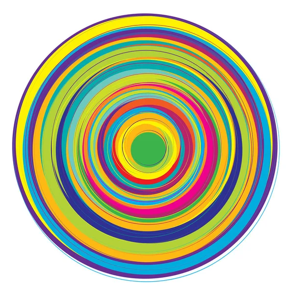 Zufällige Bunte Konzentrische Kreise Ringe — Stockvektor