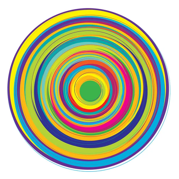 Cercles Concentriques Colorés Aléatoires Anneaux — Image vectorielle