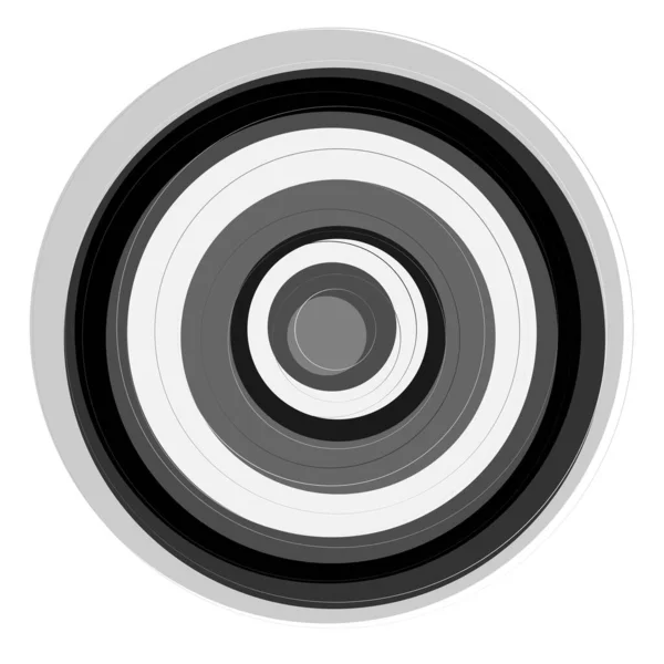 Zufall Graustufen Graue Konzentrische Kreise Ringe Abstrakte Geometrische Gestaltungselemente — Stockvektor