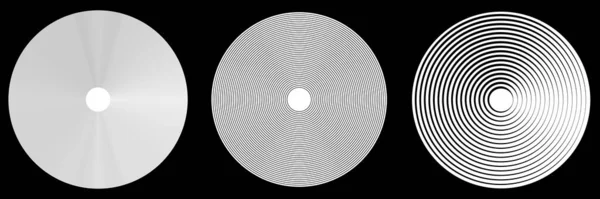 Концентрична Радіальна Випромінююча Чорно Біла Кільця Прості Монохромні Геометричні Ілюстрації — стоковий вектор
