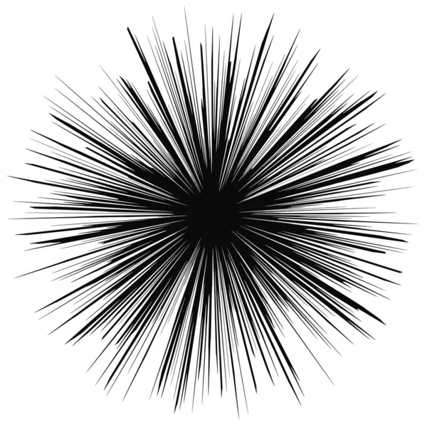 Radial Radiante Explosión Forma Vectorial — Vector de stock