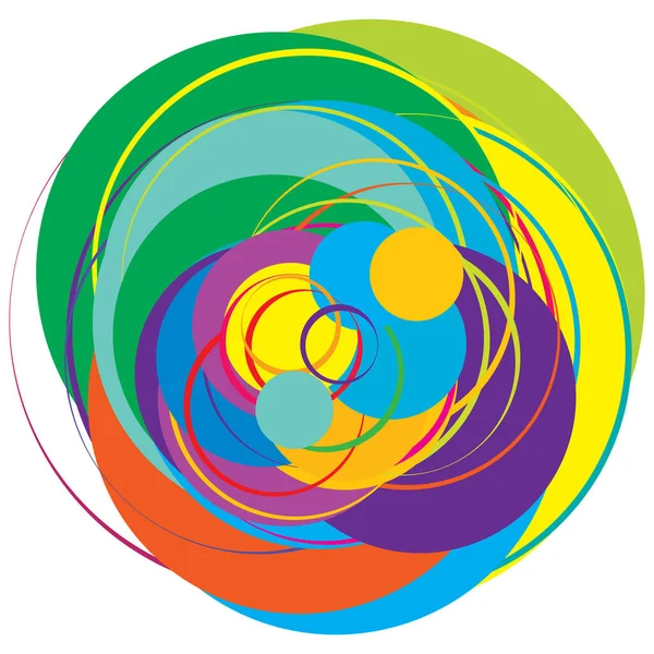 Abstrait Artistique Aléatoire Coloré Concentrique Radial Cercles Rayonnants Anneaux — Image vectorielle