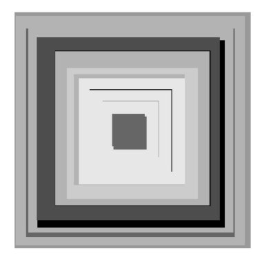 Üstüste binen rastgele kareler soyut gri ölçekli geometrik vektör çizimi