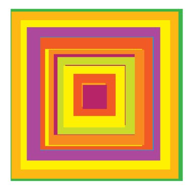 Rastgele kareler çakışan soyut renkli geometrik vektör çizimi