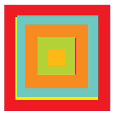 Rastgele kareler çakışan soyut renkli geometrik vektör çizimi