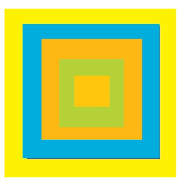 Rastgele kareler çakışan soyut renkli geometrik vektör çizimi