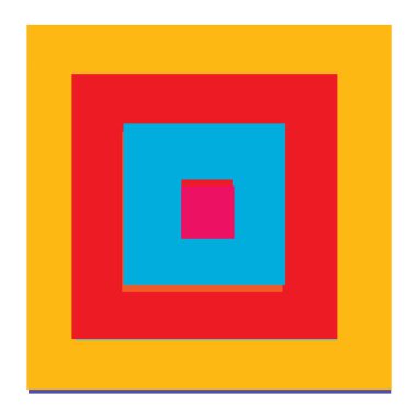 Rastgele kareler çakışan soyut renkli geometrik vektör çizimi