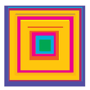 Rastgele kareler çakışan soyut renkli geometrik vektör çizimi