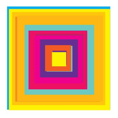 Rastgele kareler çakışan soyut renkli geometrik vektör çizimi