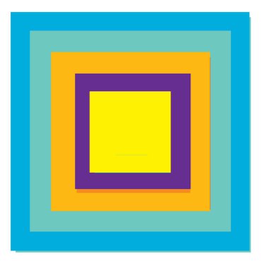 Rastgele kareler çakışan soyut renkli geometrik vektör çizimi