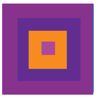 Rastgele kareler çakışan soyut renkli geometrik vektör çizimi