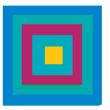 Rastgele kareler çakışan soyut renkli geometrik vektör çizimi