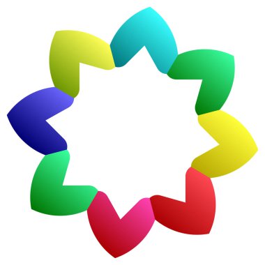 Soyut biçimlendirilmiş geometrik simge, logo, şekil vektörü illüstrasyonu