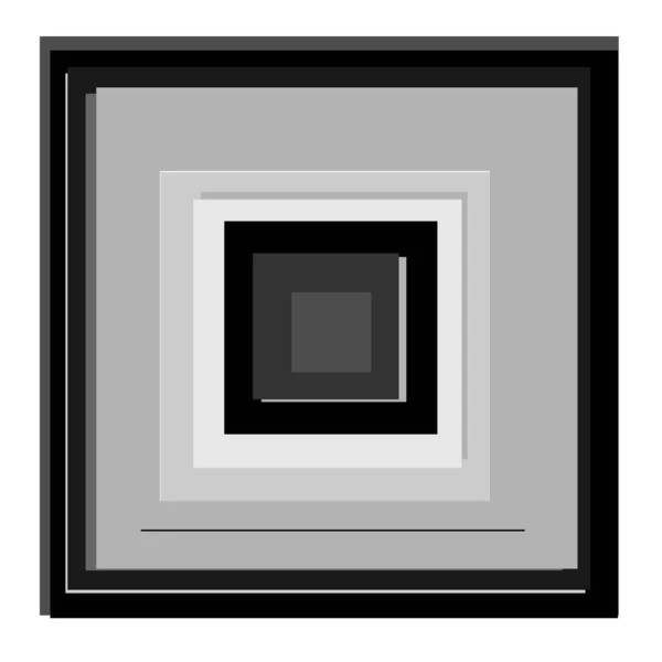 Überlappende Zufällige Quadrate Abstrakte Geometrische Graustufenvektorillustration — Stockvektor