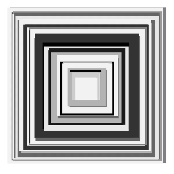 Overlapping Van Willekeurige Vierkanten Abstracte Grijswaarden Geometrische Vector Illustratie — Stockvector