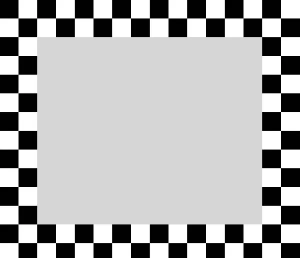 Rennflagge Schachbrett Schachbrett Schwarz Und Weiß Abwechselnde Quadrate Rahmen Grenze — Stockvektor