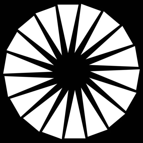 Λαμπερό Γυαλιστερό Αφηρημένο Ακτινικό Κυκλικό Στοιχείο Σχεδιασμού Διάνυσμα — Διανυσματικό Αρχείο