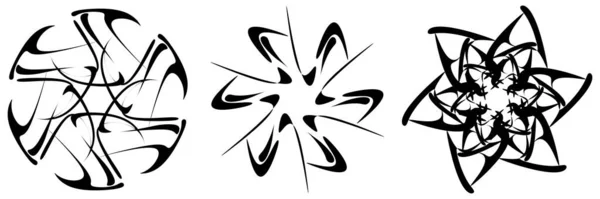 Ensemble Mandala Géométrique Circulaire Radial Icônes Motif Illustration Vectorielle Stock — Image vectorielle