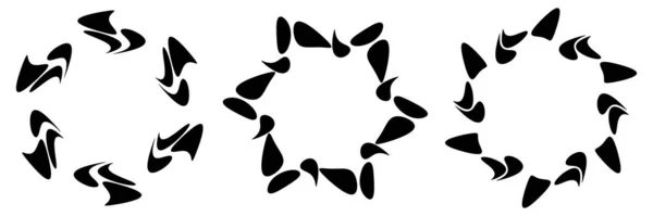 Набір Круглих Радіально Геометричних Мандали Іконки Мотиву Стокова Векторна Ілюстрація — стоковий вектор