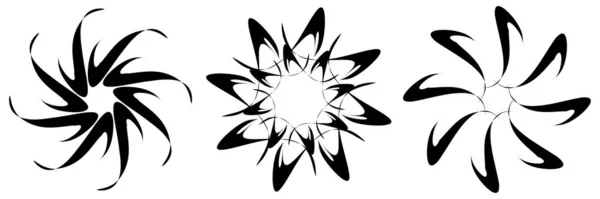 Σύνολο Κυκλική Ακτινική Γεωμετρική Μανδάλα Εικονίδια Μοτίβο Εικονογράφηση Διάνυσμα Απόθεμα — Διανυσματικό Αρχείο