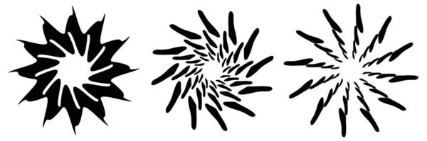 Uppsättning Cirkulära Radiella Geometriska Mandala Motiv Ikoner Stock Vektor Illustration — Stock vektor