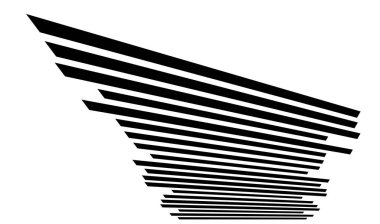 Perspektifte 3D çizgiler, açılı, eğimli, eğimli ve köşegen çizgiler, çizgili vektör tasarım ögesi - stok vektör çizimi, klip- sanat grafikleri