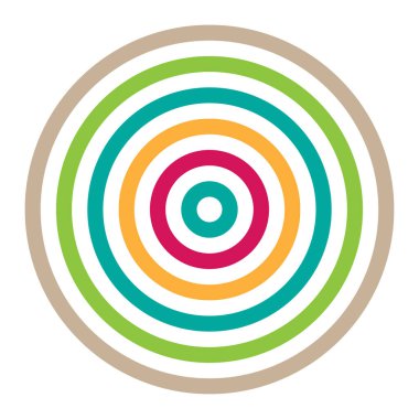 Renkli rastgele daireler soyut radyal geometrik element - stok vektör çizimi, klip-sanat grafikleri