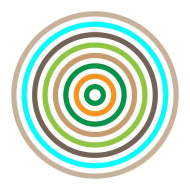 Renkli rastgele daireler soyut radyal geometrik element - stok vektör çizimi, klip-sanat grafikleri