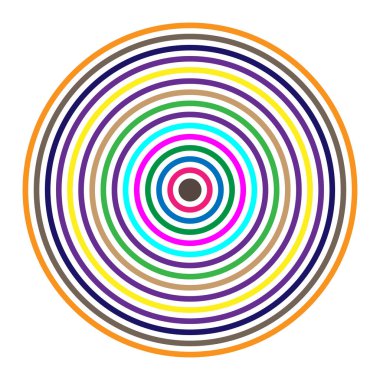 Renkli rastgele daireler soyut radyal geometrik element - stok vektör çizimi, klip-sanat grafikleri