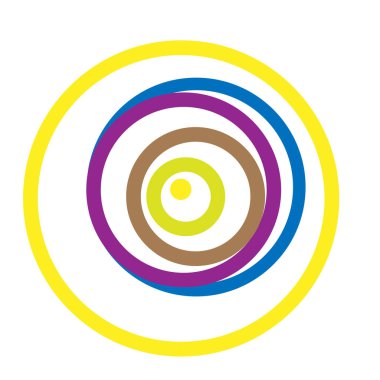 Renkli rastgele daireler soyut radyal geometrik element - stok vektör çizimi, klip-sanat grafikleri