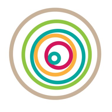 Renkli rastgele daireler soyut radyal geometrik element - stok vektör çizimi, klip-sanat grafikleri