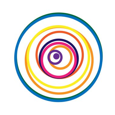 Renkli rastgele daireler soyut radyal geometrik element - stok vektör çizimi, klip-sanat grafikleri