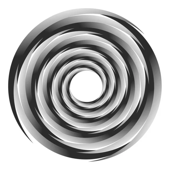 Espiral Rodopiar Girar Elemento Turbilhão Whirlpool Círculos Concêntricos Segmentados Redemoinho — Vetor de Stock