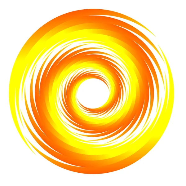 Spiral Swirl Twirl Whirl Element Whirlpool Whirlwind Segmented Concentric Circles — Stock Vector