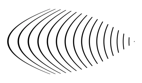 弯曲的抽象曲线 条纹元素 — 图库矢量图片