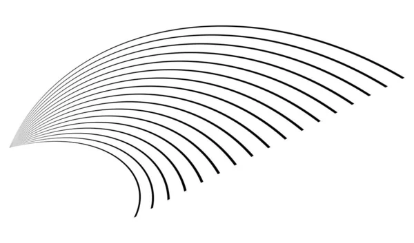 Linee Curve Astratte Piegate Elemento Strisce — Vettoriale Stock