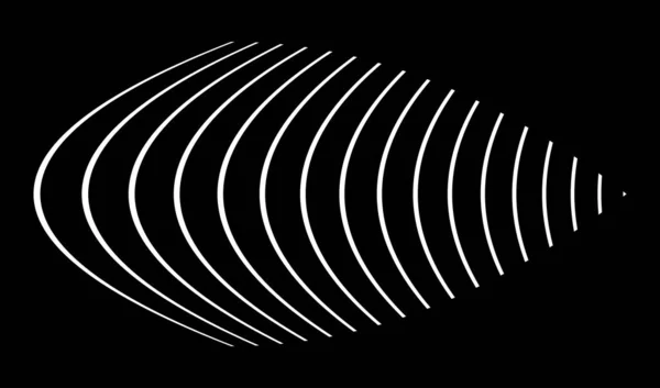 Doblado Líneas Curvas Abstractas Elemento Rayas — Archivo Imágenes Vectoriales