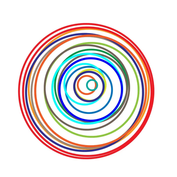 Färgglada Slumpmässiga Cirklar Abstrakt Radiell Geometriskt Element Stock Vektor Illustration — Stock vektor