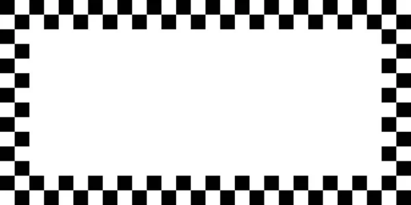 Racing Vlag Schaakbord Dambord Zwart Wit Afwisselend Vierkanten Frame Boarder — Stockvector