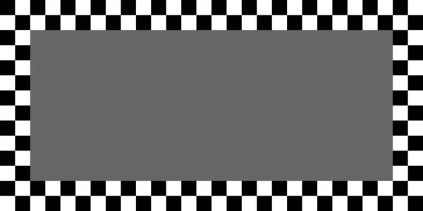 Racing Flagga Schackbräda Checkerboard Svart Och Vitt Alternerande Rutor Ram — Stock vektor