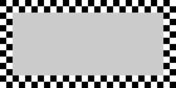 Racing Flagga Schackbräda Checkerboard Svart Och Vitt Alternerande Rutor Ram — Stock vektor