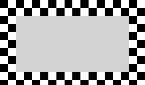 Racing Flag Chessboard Checkerboard Black White Alternating Squares Frame Boarder — Stock Vector