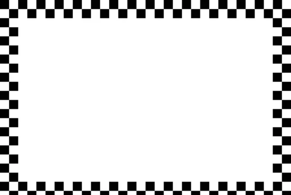 Racing Flag Chessboard Checkerboard Black White Alternating Squares Frame Boarder — Stock Vector